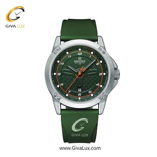 ساعت مچی مردانه تک موتور بند پی یو سبز ناوی فورس (نیوی فورس) NF8031 S/GN/GN