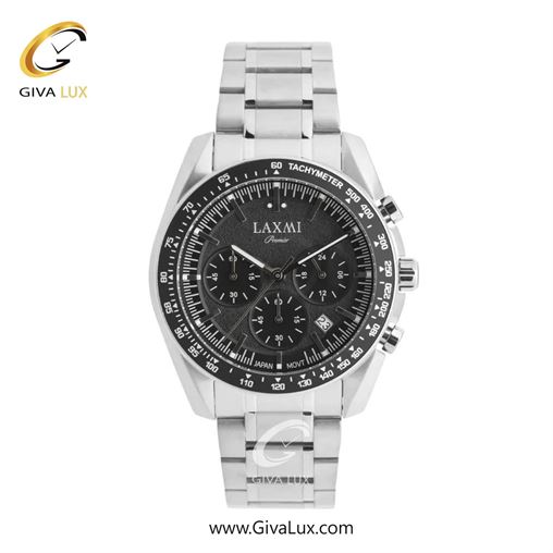 ساعت مچی اورجینال مردانه لاکسمی سه موتوره کرنوگراف نقره ای | نقره ای| مشکی| کد رفرنس 1-8817