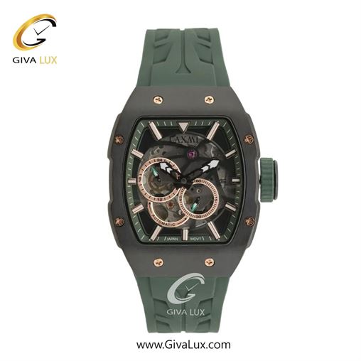 ساعت مچی اورجینال مردانه لاکسمی دو موتوره زیر ثانیه تیتانیوم | سبز یشمی تیره| دودی|تیتانیوم| کد رفرنس 8820-4