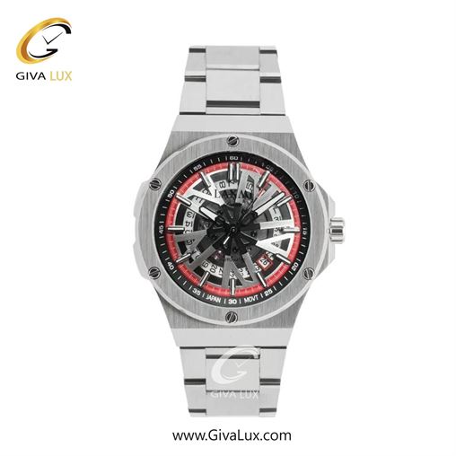 ساعت مچی اورجینال مردانه لاکسمی نقره ای | نقره ای| قرمز-دودی|تیتانیوم| کد رفرنس 1-8824