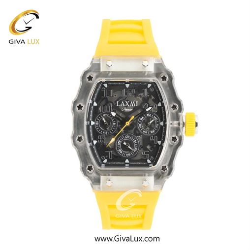 ساعت مچی اورجینال مردانه لاکسمی سه موتوره فول تایم تیتانیوم | زرد| مشکی| کد رفرنس 8831-3