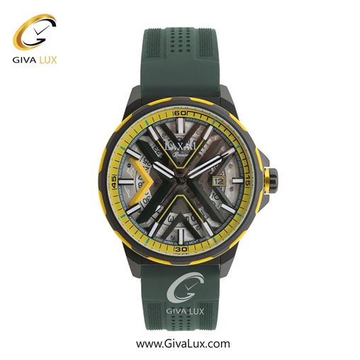 ساعت مچی اورجینال مردانه لاکسمی زرد-مشکی | سبز یشمی تیره| دودی|تیتانیوم| کد رفرنس 8833-2