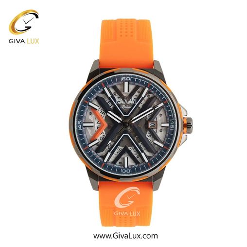 ساعت مچی اورجینال مردانه لاکسمی مشکی | نارنجی| دودی|تیتانیوم| کد رفرنس 8833-3
