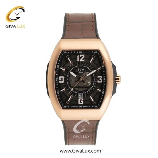 ساعت مچی اورجینال مردانه لاکسمی رزگلد | قهوه ای| مشکی| کد رفرنس 8834-3