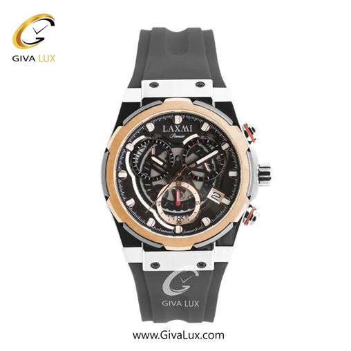 ساعت مچی اورجینال مردانه لاکسمی سه موتوره کرنوگراف رزگلد | طوسی| مشکی| کد رفرنس 8835-1