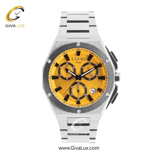 ساعت مچی اورجینال مردانه لاکسمی سه موتوره کرنوگراف تیتانیوم | نقره ای| زرد| کد رفرنس 2-8838