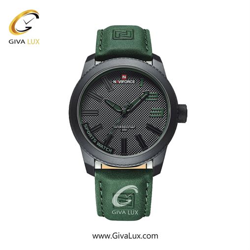 ساعت مچی مردانه بند چرم ناوی فورس (نیوی فورس) NF9202 B/GN/GN