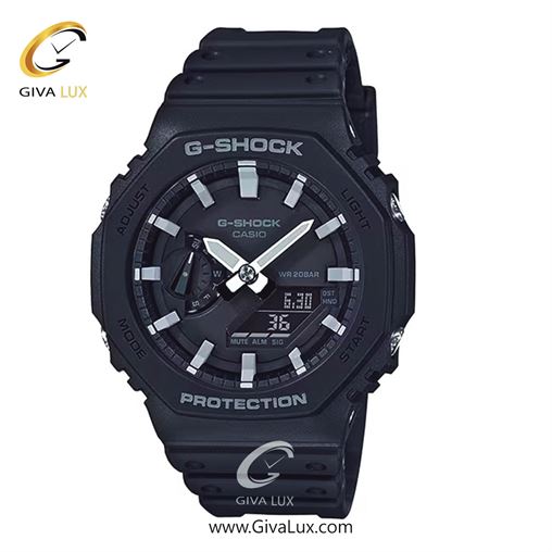 ساعت مچی اورجینال مردانه کاسیو Casio دو زمانه مشکی | مشکی| مشکی| کد رفرنس جی شاک G-Shock GA-2100-1ADR