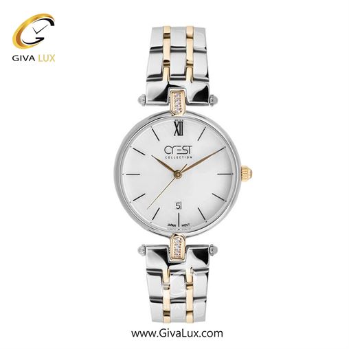 ساعت مچی اورجینال زنانه کرست | Crest  طلایی | طلایی| سفید| کد رفرنس Crest 9001-2 9001-3.jpg