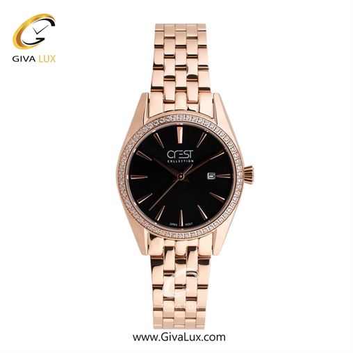 ساعت مچی اورجینال زنانه کرست رزگلد | رزگلد| مشکی| کد رفرنس Crest 9007-5