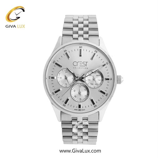 ساعت مچی اورجینال زنانه کرست سه موتوره فول تایم نقره ای | نقره ای| نقره ای| کد رفرنس Crest 9032-1L
