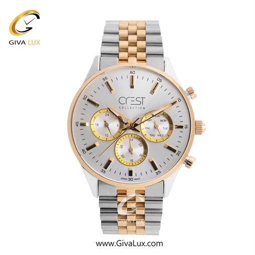 ساعت مچی اورجینال مردانه کرست سه موتوره فول تایم نقره ای | نقره ای| سبز| کد رفرنس Crest 9032-3G 9032-5G.jpg