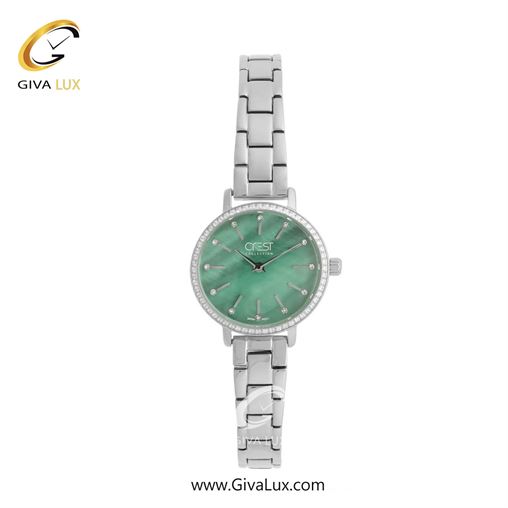 ساعت مچی اورجینال زنانه کرست نقره ای | نقره ای| سبز خاکستری| کد رفرنس Crest 9042-2
