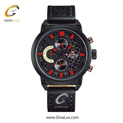 ساعت مچی مردانه سه موتوره فول تایم بند استیل حصیری ناوی فورس (نیوی فورس) NF9068 B/Y/B 9068BRB.jpg