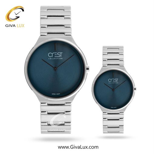 ساعت مچی اورجینال زنانه کرست | Crest  نقره ای | نقره ای| سرمه ای| کد رفرنس Crest 9076-3 9076-3.jpg