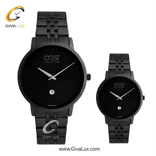 ساعت مچی اورجینال ست کرست مشکی | مشکی| مشکی| کد رفرنس Crest 9077-5