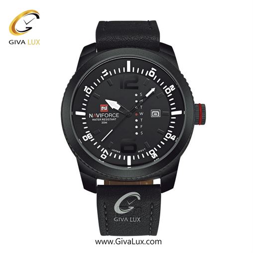 ساعت مچی مردانه تک موتوره بند چرمی ناوی فورس (نیوی فورس)مشکی-مشکیNF9063 909_9063BBB.jpg