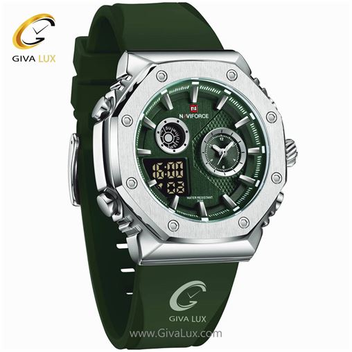 ساعت مچی مردانه بند پی یو سبز نوی فورس NF9216T 9116SGN.jpg