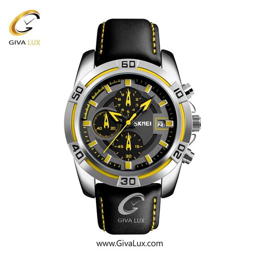 ساعت مچی اورجینال مردانه اسکمی (Skmei) سه موتوره کرنوگراف نقره ای | مشکی| مشکی-زرد-طوسی| کد رفرنس 9156