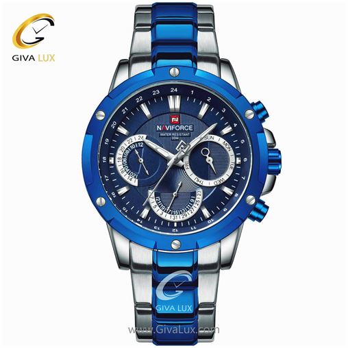 ساعت مچی مردانه بند فلزی فول تایم نوی فورس NF9196 9196SBE.jpg