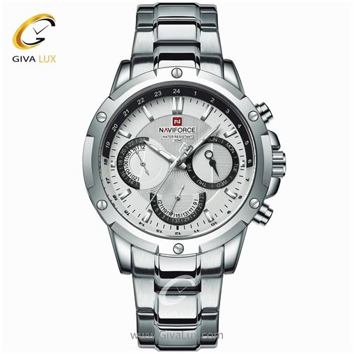 ساعت مچی مردانه بند فلزی فول تایم نوی فورس NF9196 9196SW.jpg