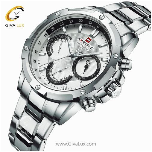 ساعت مچی مردانه بند فلزی فول تایم نوی فورس NF9196 9196SW1.jpg