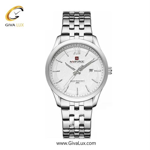 ساعت مچی اورجینال مردانه ناوی فورس|Naviforce|نوی فورس|نیوی فورس نقره ای | نقره ای| نقره ای| کد رفرنس NF9255 S/W/S