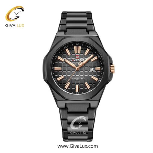 ساعت مچی اورجینال مردانه ناوی فورس|Naviforce|نوی فورس|نیوی فورس مشکی | مشکی| مشکی| کد رفرنس NF9258 B/RG/B