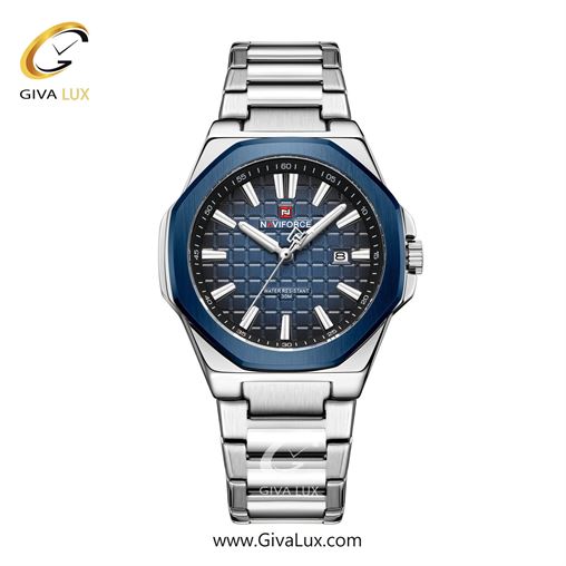 ساعت مچی اورجینال مردانه ناوی فورس|Naviforce|نوی فورس|نیوی فورس سرمه ای | نقره ای| سرمه ای| کد رفرنس NF9258 S/BE/S