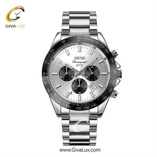 ساعت مچی اورجینال مردانه اسکمی (Skmei) سه موتوره کرنوگراف مشکی | نقره ای| نقره ای| کد رفرنس 9259