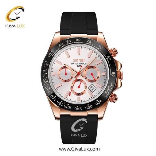 ساعت مچی اورجینال مردانه اسکمی (Skmei) سه موتوره کرنوگراف مشکی-رزگلد | مشکی| نقره ای| کد رفرنس 9275