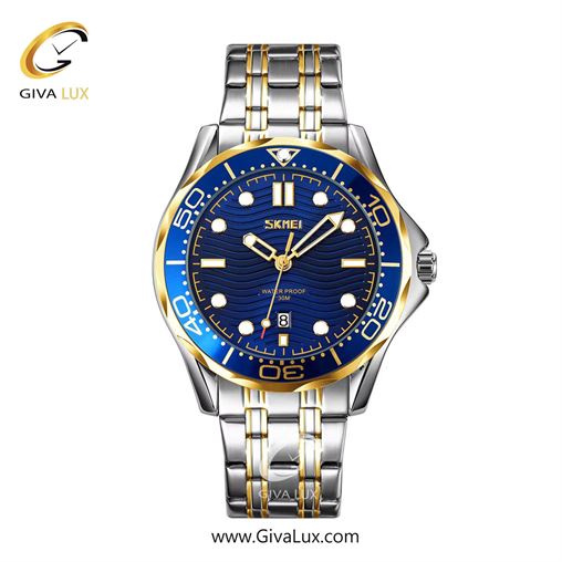 ساعت مچی اورجینال مردانه اسکمی (Skmei)  طلایی | نقره ای-طلایی| سرمه ای| کد رفرنس 9276