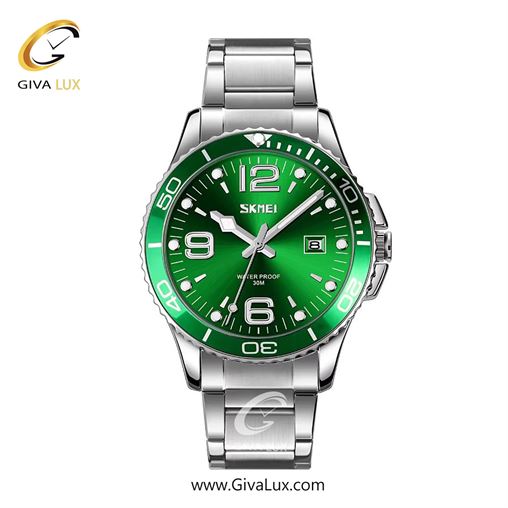 ساعت مچی اورجینال مردانه اسکمی (Skmei)  نقره ای | نقره ای| سبز| کد رفرنس 9278