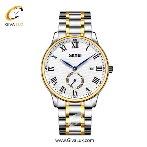 ساعت مچی اورجینال مردانه اسکمی (Skmei) دو موتوره زیر ثانیه طلایی | طلایی-نقره ای| نقره ای| کد رفرنس 9297