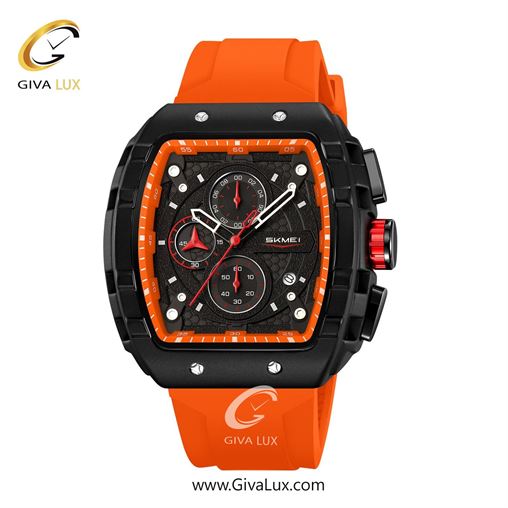 ساعت مچی اورجینال مردانه اسکمی (Skmei) سه موتوره کرنوگراف نارنجی-مشکی | نارنجی| مشکی| کد رفرنس 9341