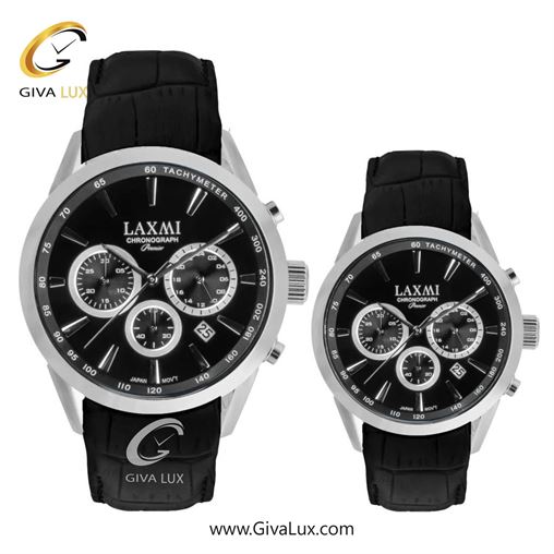 ساعت مچی اورجینال ست لاکسمی سه موتوره کرنوگراف نقره ای | مشکی| مشکی| کد رفرنس زنانه: 8544-4L ، مردانه: 8544-4G