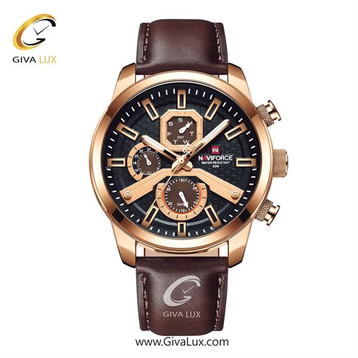 ساعت مچی اورجینال ناوی فورس مردانه سه موتوره فول تایم رزگلد | قهوه ای | مشکی | کد رفرنس NF9211-RG/B/D.BN 949_NF9211-RGBD.BN.jpg
