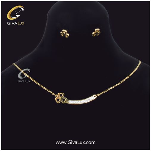 نیم ست استیل نگین دار 