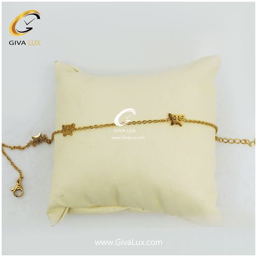 پابند زنانه طلایی طرح پروانه 