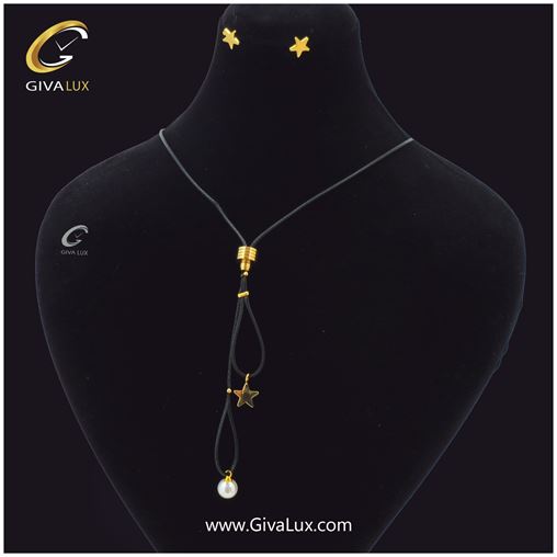 نیم ست زنانه زنجیر چرمی ستاره ای 