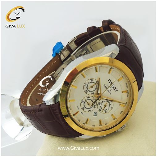 ساعت مردانه سه موتوره بند چرمی تیسوت 