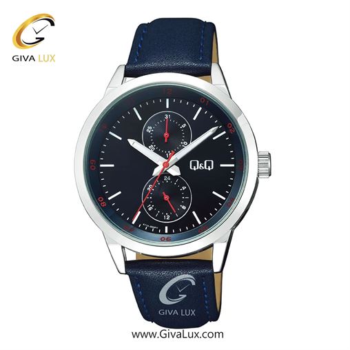 ساعت مچی اورجینال مردانه کیو اند کیو Q&Q سه موتوره فول تایم نقره ای | سرمه ای| سرمه ای| کد رفرنس A11A-003PY