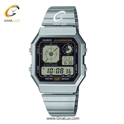 ساعت مچی اورجینال اسپرت-یونیسکس کاسیو CASIO نقره ای | نقره ای| مشکی| کد رفرنس A130WE-1A