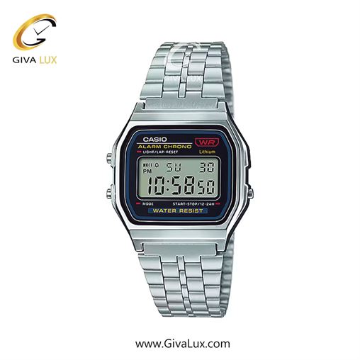 ساعت مچی اورجینال مردانه کاسیو Casio نقره ای | نقره ای| مشکی| کد رفرنس A159W-N1D