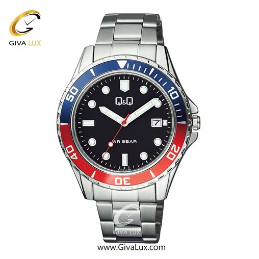 ساعت مچی اورجینال مردانه کیو اند کیو Q&Q نقره ای-قرمز-آبی | نقره ای| مشکی| کد رفرنس A172J222Y