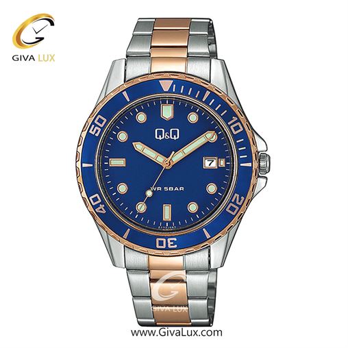 ساعت مچی اورجینال مردانه کیو اند کیو Q&Q نقره ای-آبی کاربنی-رزگلد | رزگلد-نقره ای| آبی کاربنی| کد رفرنس A172J422Y