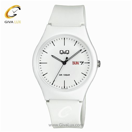 ساعت مچی اسپرت بند پی یو سفید کیو اند کیو A212J002Y
