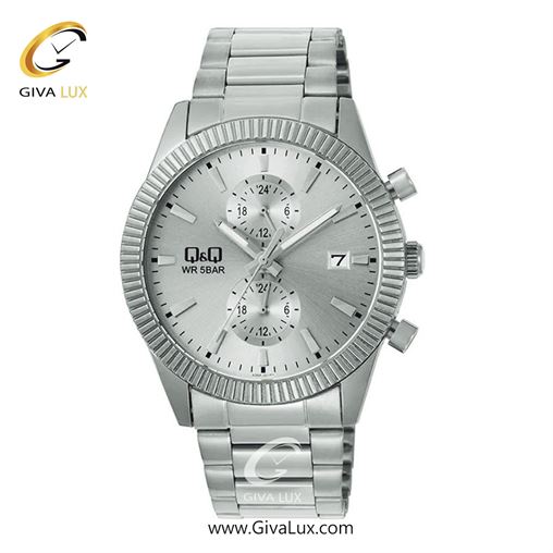 ساعت مچی اورجینال مردانه کیو اند کیو Q&Q سه موتوره کرنوگراف نقره ای | نقره ای| نقره ای| کد رفرنس A39A-001PY
