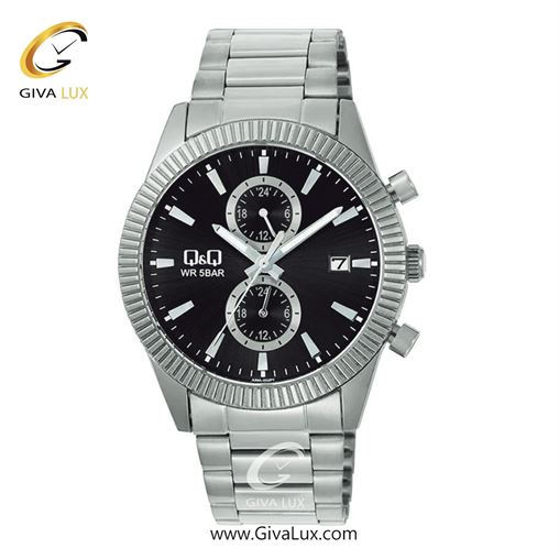 ساعت مچی اورجینال مردانه کیو اند کیو Q&Q سه موتوره کرنوگراف نقره ای | نقره ای| مشکی| کد رفرنس A39A-002PY