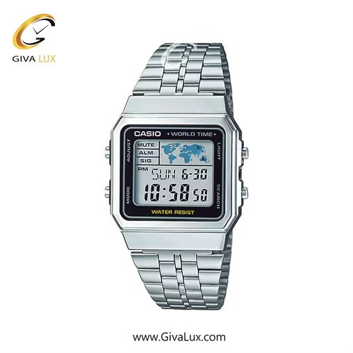 ساعت مچی اورجینال مردانه کاسیو Casio نقره ای | نقره ای| مشکی| کد رفرنس A500WA-1D